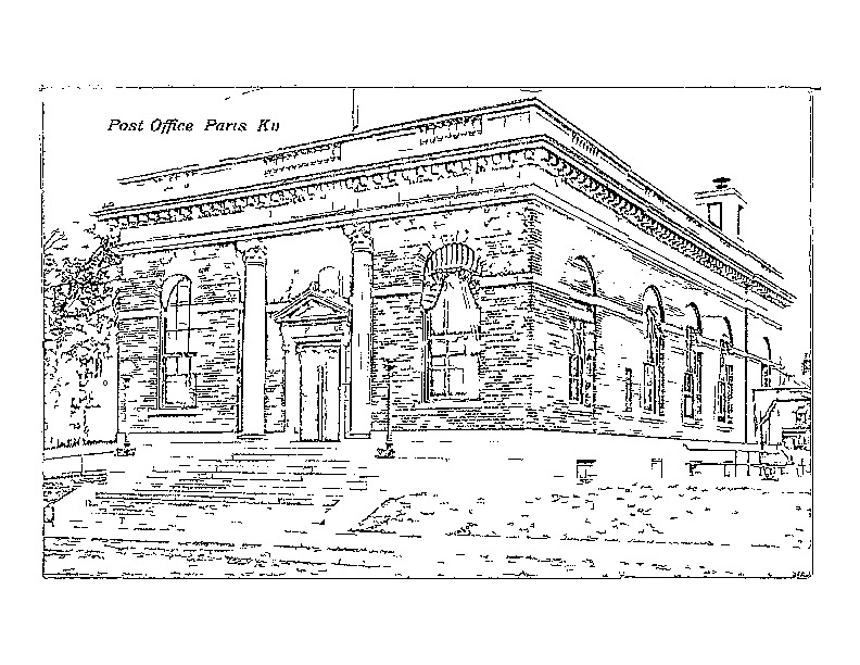 Coloring page of the Old Paris Post Office