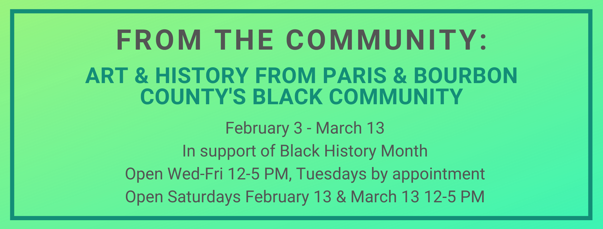 Black History Month exhibit facebook cover Hopewell Museum