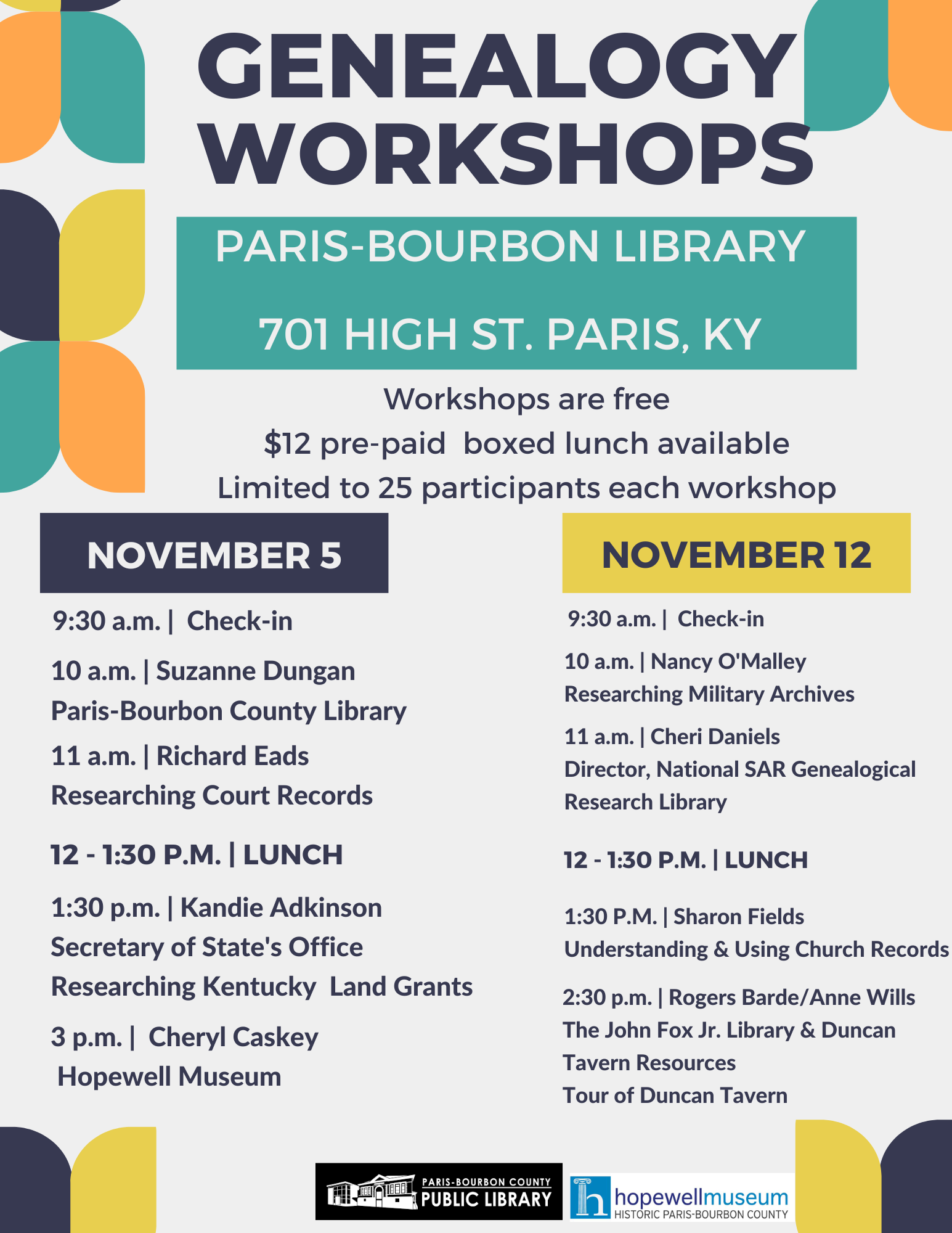 Genealogy Workshops – Hopewell Museum