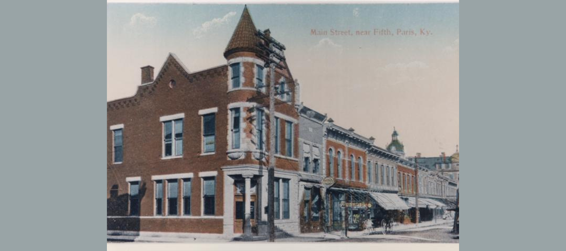 Old photo of downtown Paris Kentucky at Fifth and Main Streets