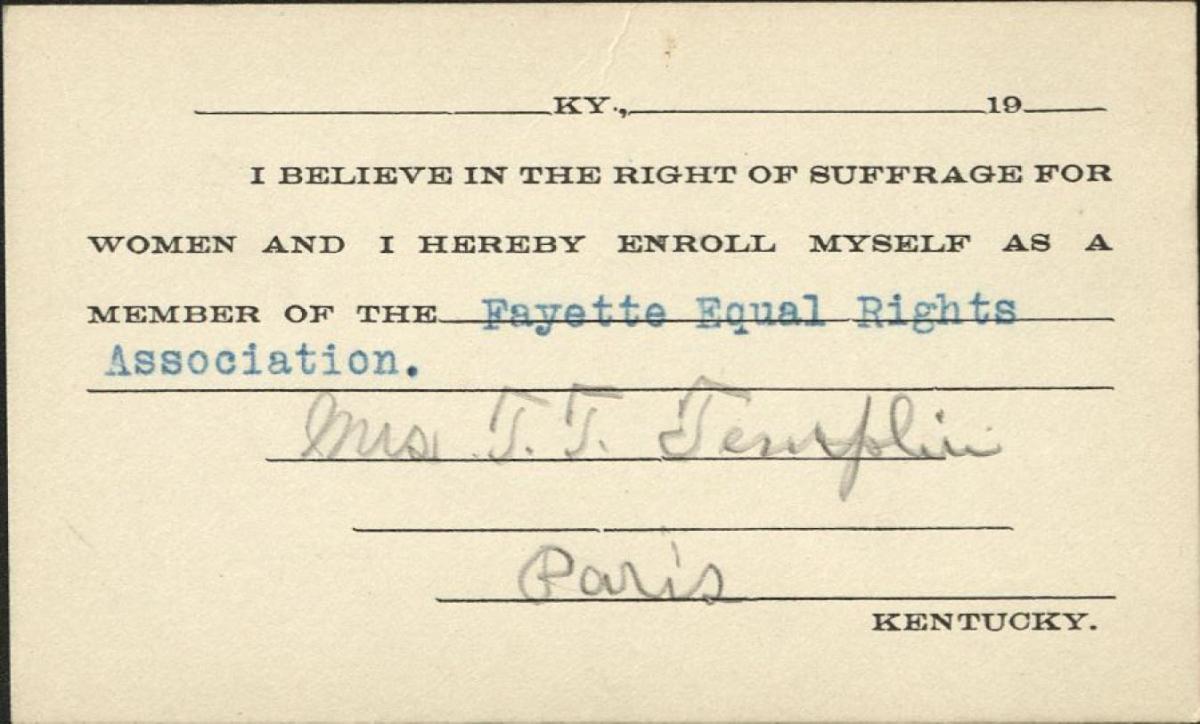 Fannie Templin FERA Membership Card [Image Courtesy of University of Kentucky Special Collections]