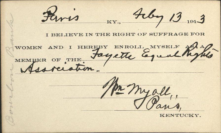 William Myall FERA Membership Card [Image Courtesy of University of Kentucky Special Collections]